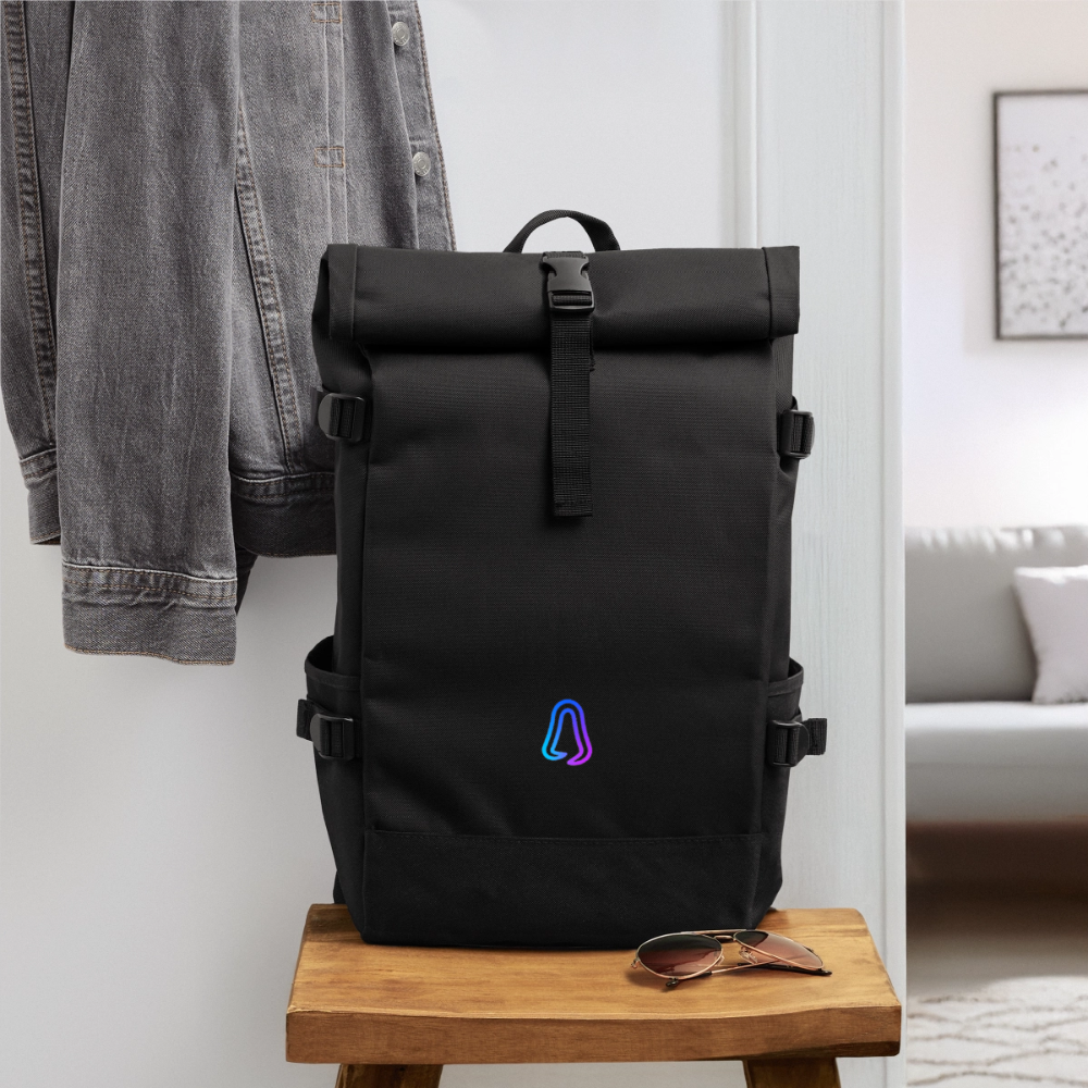 Ghosted Club | Rolltop Rucksack - Schwarz