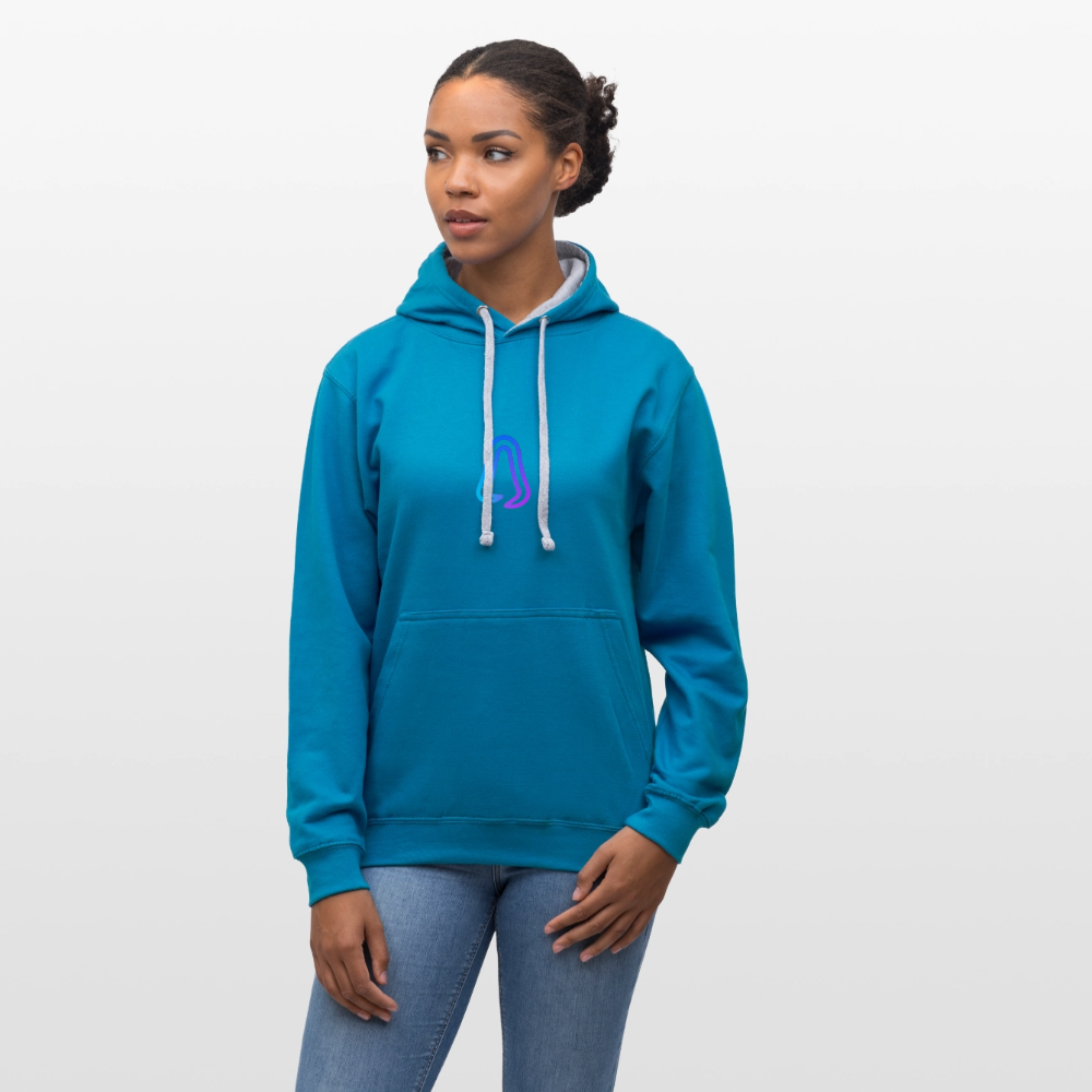 Ghosted Club | Unisex Hoodie - Pfauenblau/Grau meliert