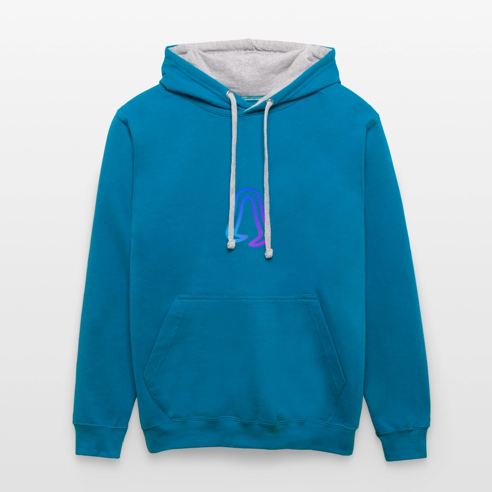 Ghosted Club | Unisex Hoodie - Pfauenblau/Grau meliert