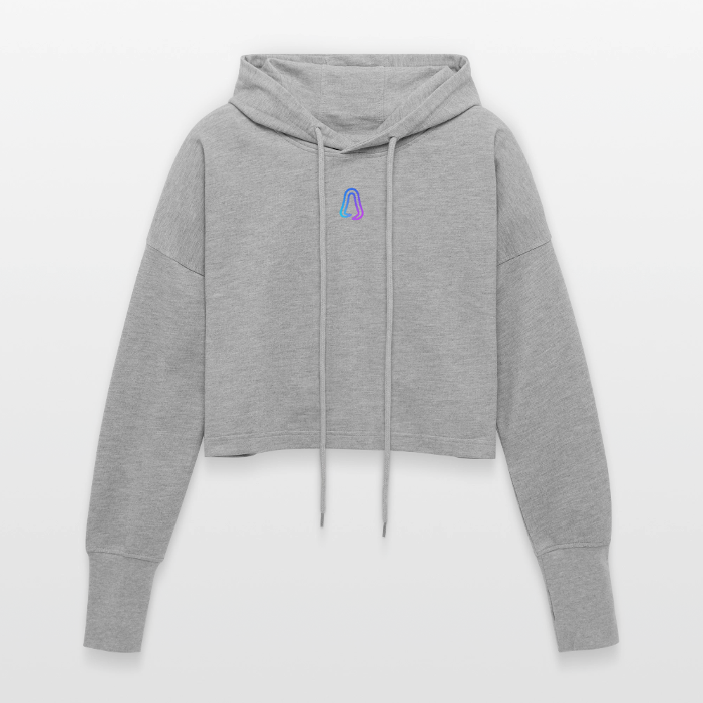 Ghosted Club | Cropped Frauen Hoodie - Grau meliert