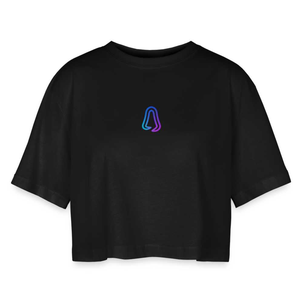 Ghosted Club | Frauen Cropped T-Shirt - Schwarz