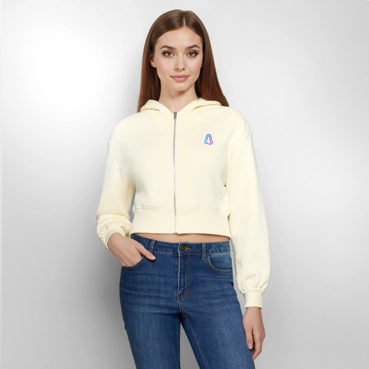 Ghosted Club | Frauen Cropped Kapuzenjacke - Natur