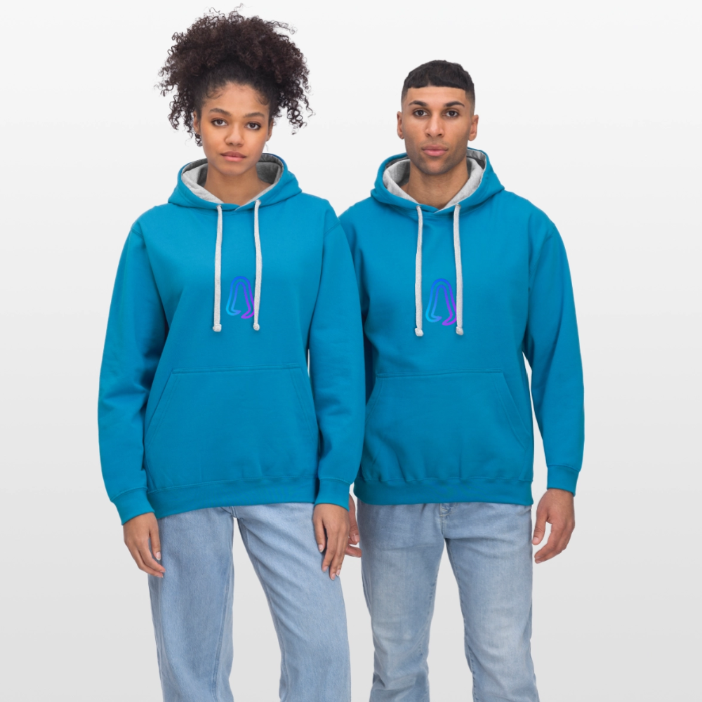 Ghosted Club | Unisex Hoodie - Pfauenblau/Grau meliert