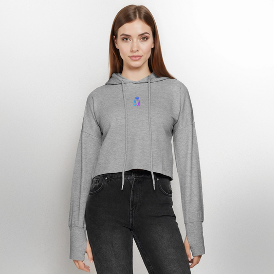 Ghosted Club | Cropped Frauen Hoodie - Grau meliert