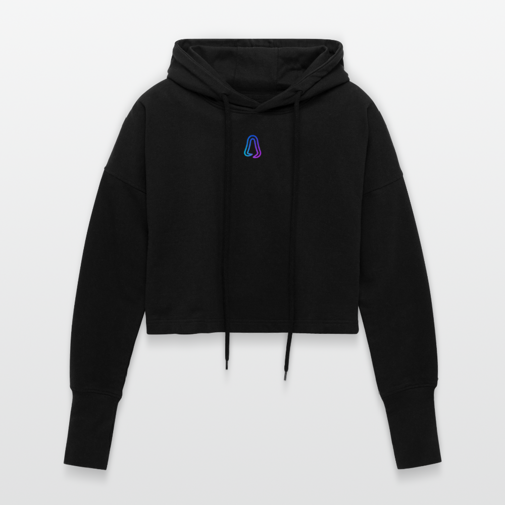 Ghosted Club | Cropped Frauen Hoodie - Schwarz