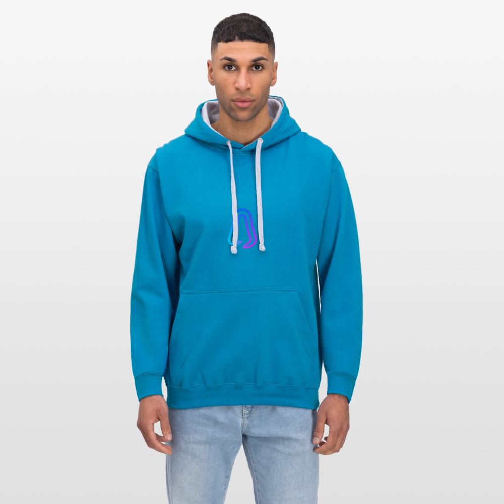 Ghosted Club | Unisex Hoodie - Pfauenblau/Grau meliert