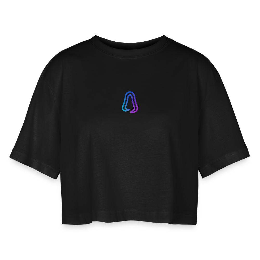 Ghosted Club | Frauen Cropped T-Shirt - Schwarz