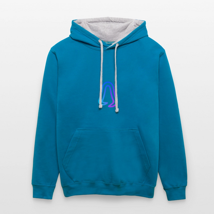 Ghosted Club | Unisex Hoodie - Pfauenblau/Grau meliert