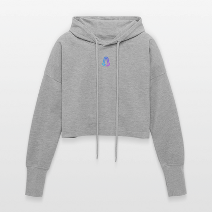 Ghosted Club | Cropped Frauen Hoodie - Grau meliert