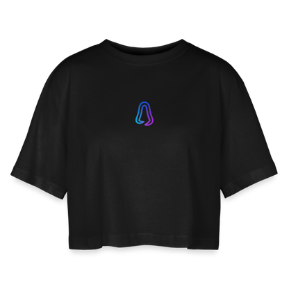 Ghosted Club | Frauen Cropped T-Shirt - Schwarz