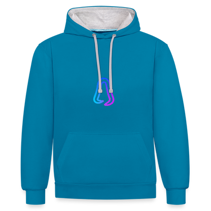Ghosted Club | Unisex Hoodie - Pfauenblau/Grau meliert