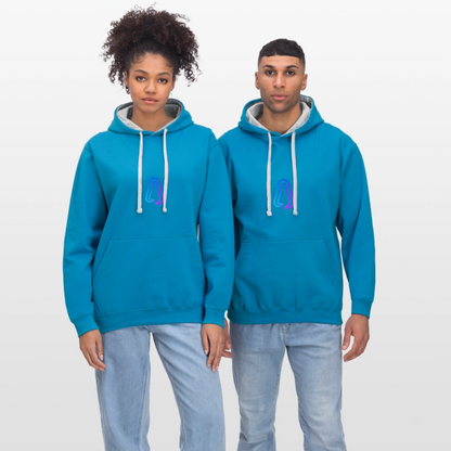 Ghosted Club | Unisex Hoodie - Pfauenblau/Grau meliert