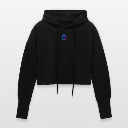 Ghosted Club | Cropped Frauen Hoodie - Schwarz